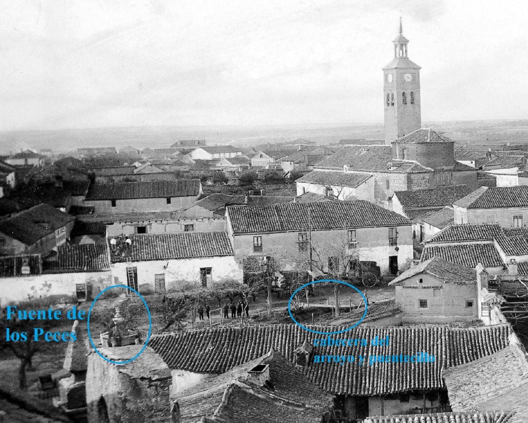 Fotografía de la antigua Fuente de los Peces 