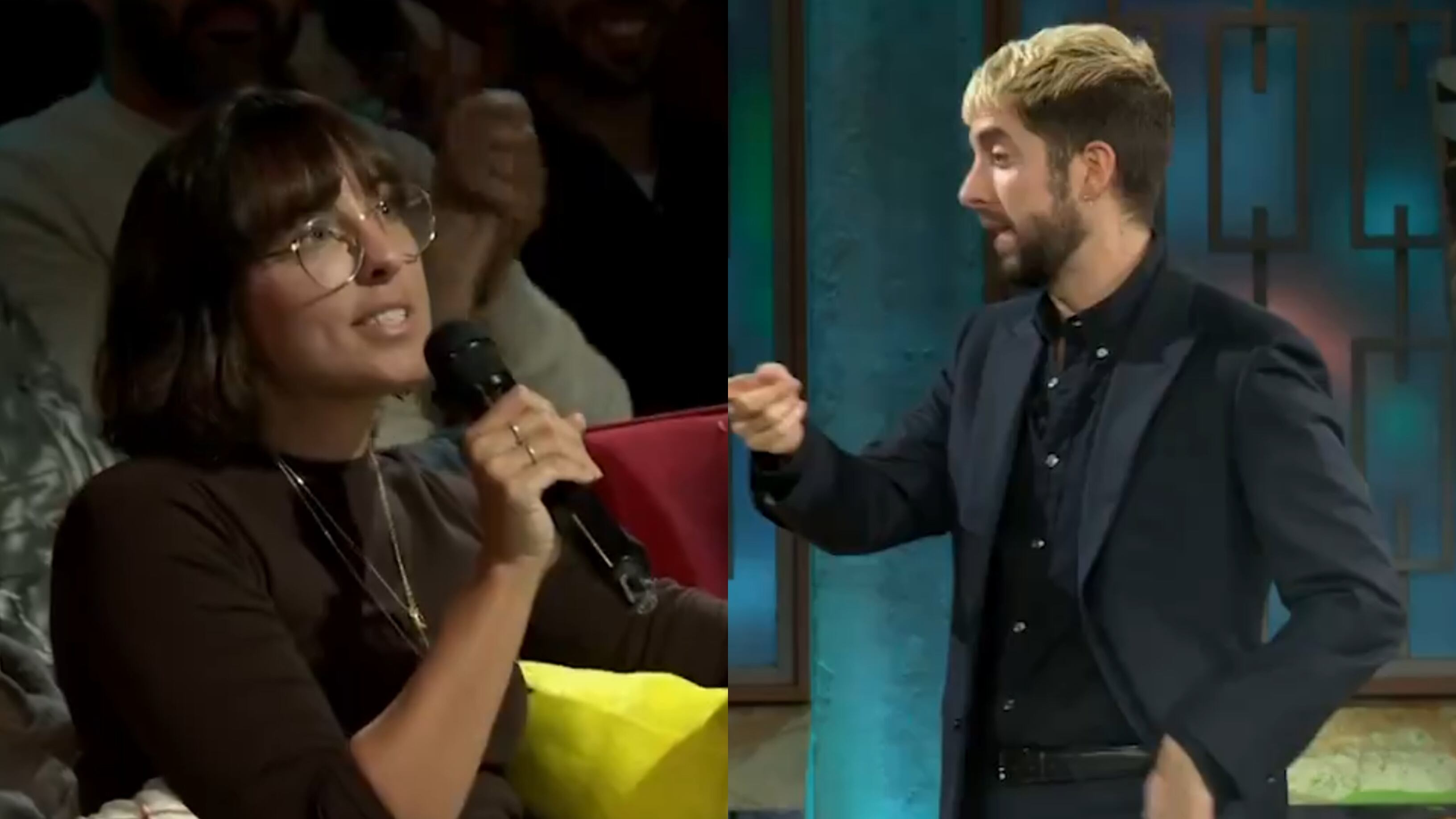 Broncano y Sonia, del público, en 'La Revuelta' este lunes