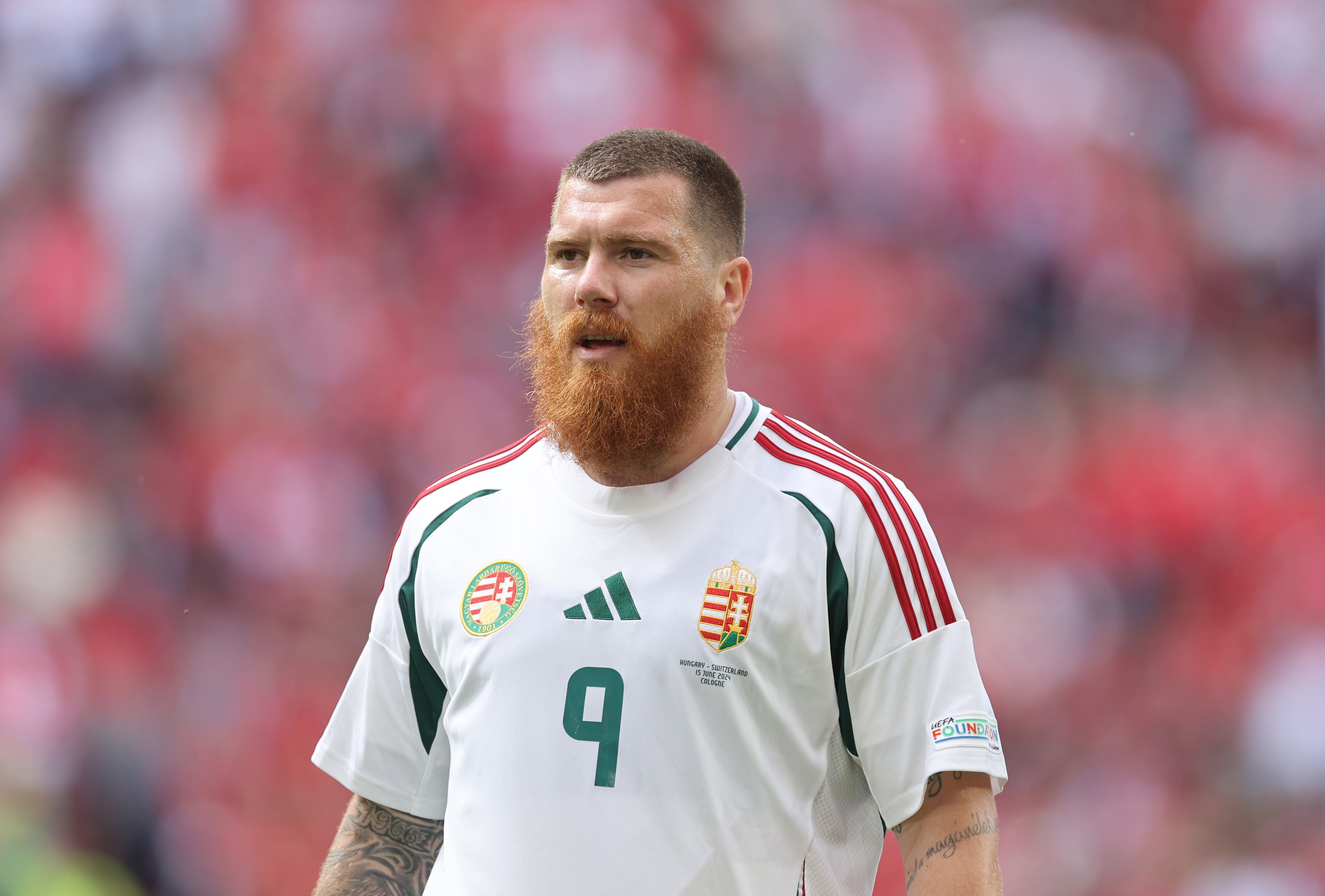 Martin Ádam, jugador de Hungría, durante el partido de la Eurocopa ante Suiza