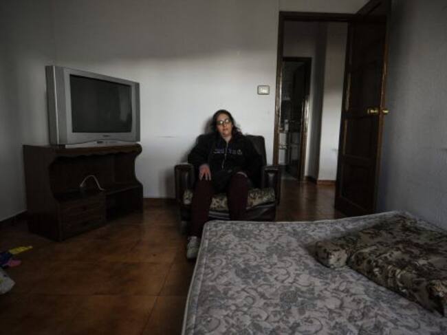 María, en el interior de la casa donde vivía hasta hoy