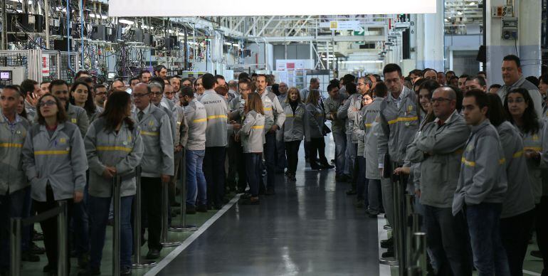 Trabajadores de la factoría de Motores en Renault Valladolid