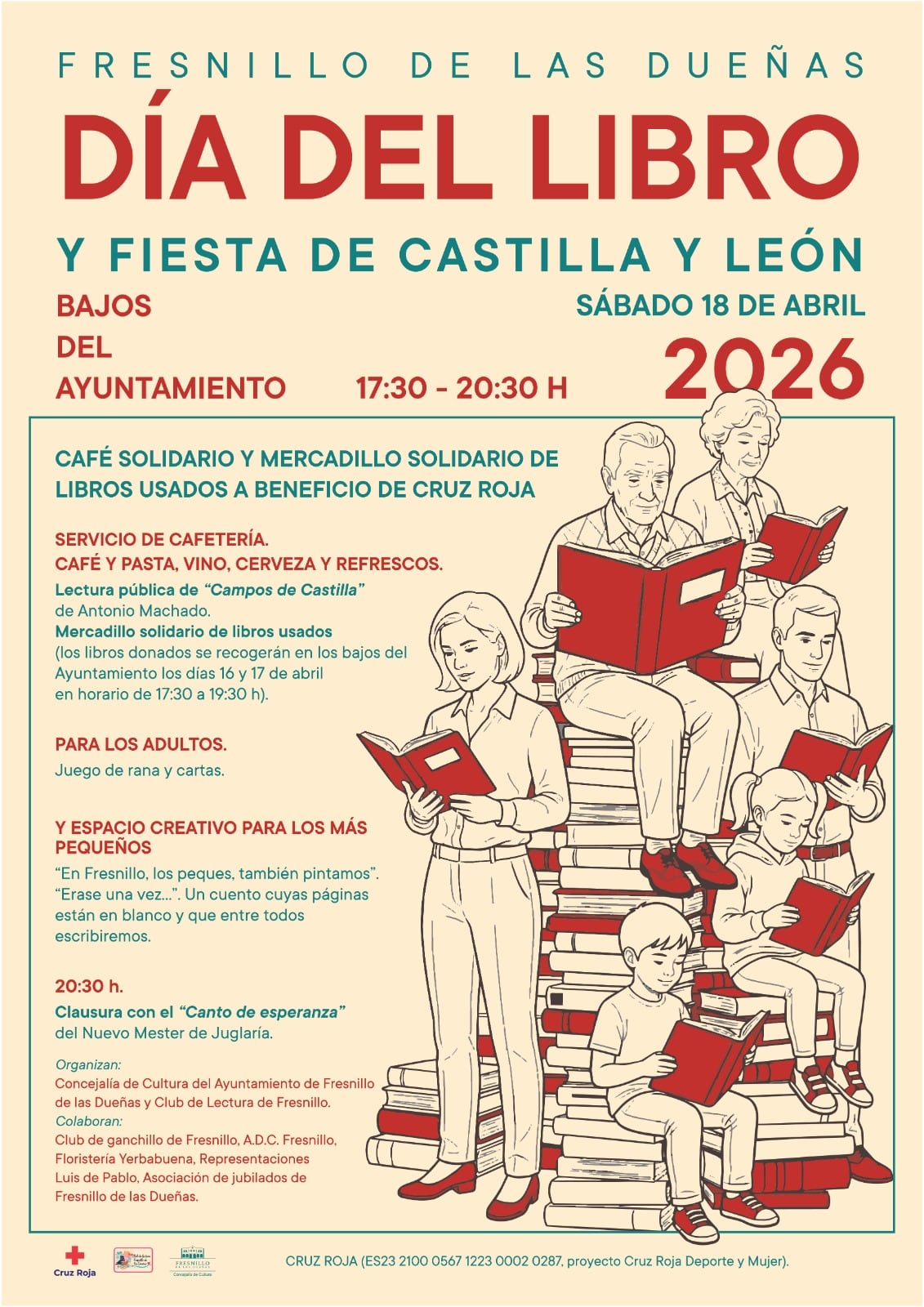 Cartel del Día del Libro y Día de Castilla y León 2026 en Fresnillo