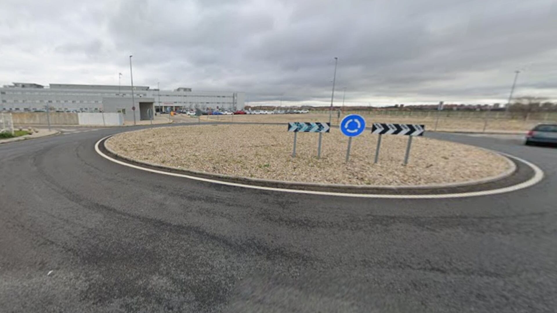 El final de la M-410 junto al Hospital de Parla