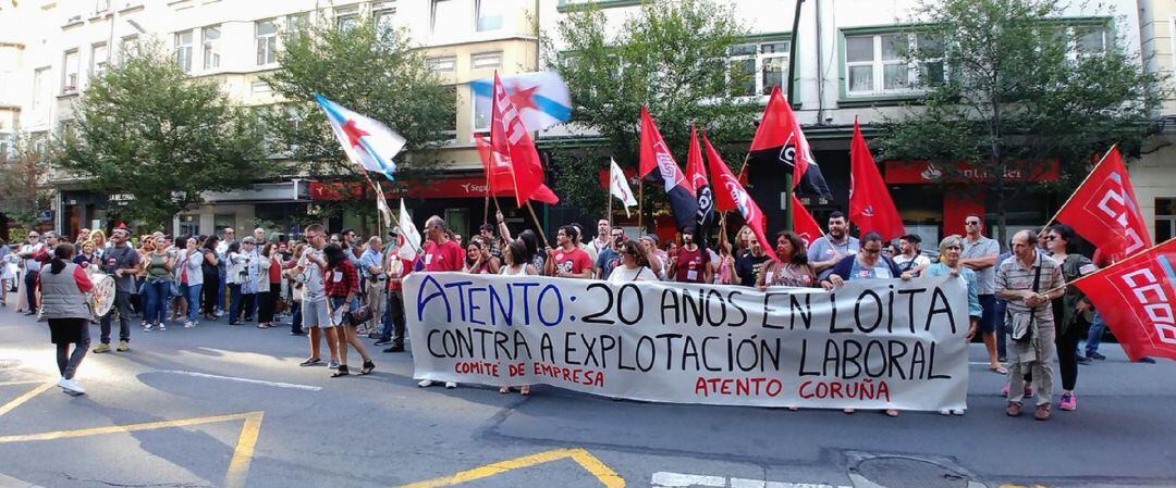 Manifestación de trabajadores de Atento