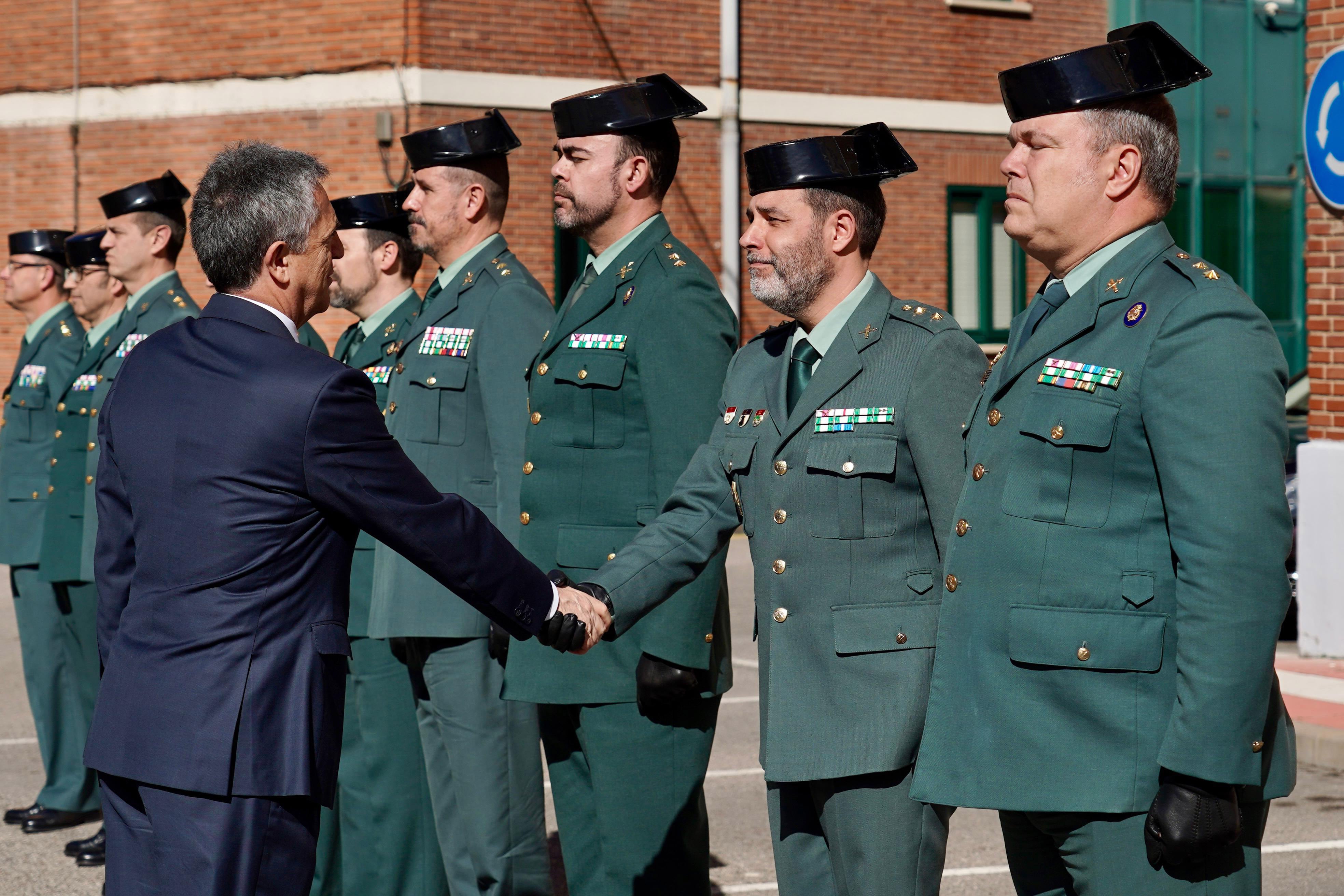 El director general de la Guardia Civil, Leonardo Marcos, en una visita a una comandancia