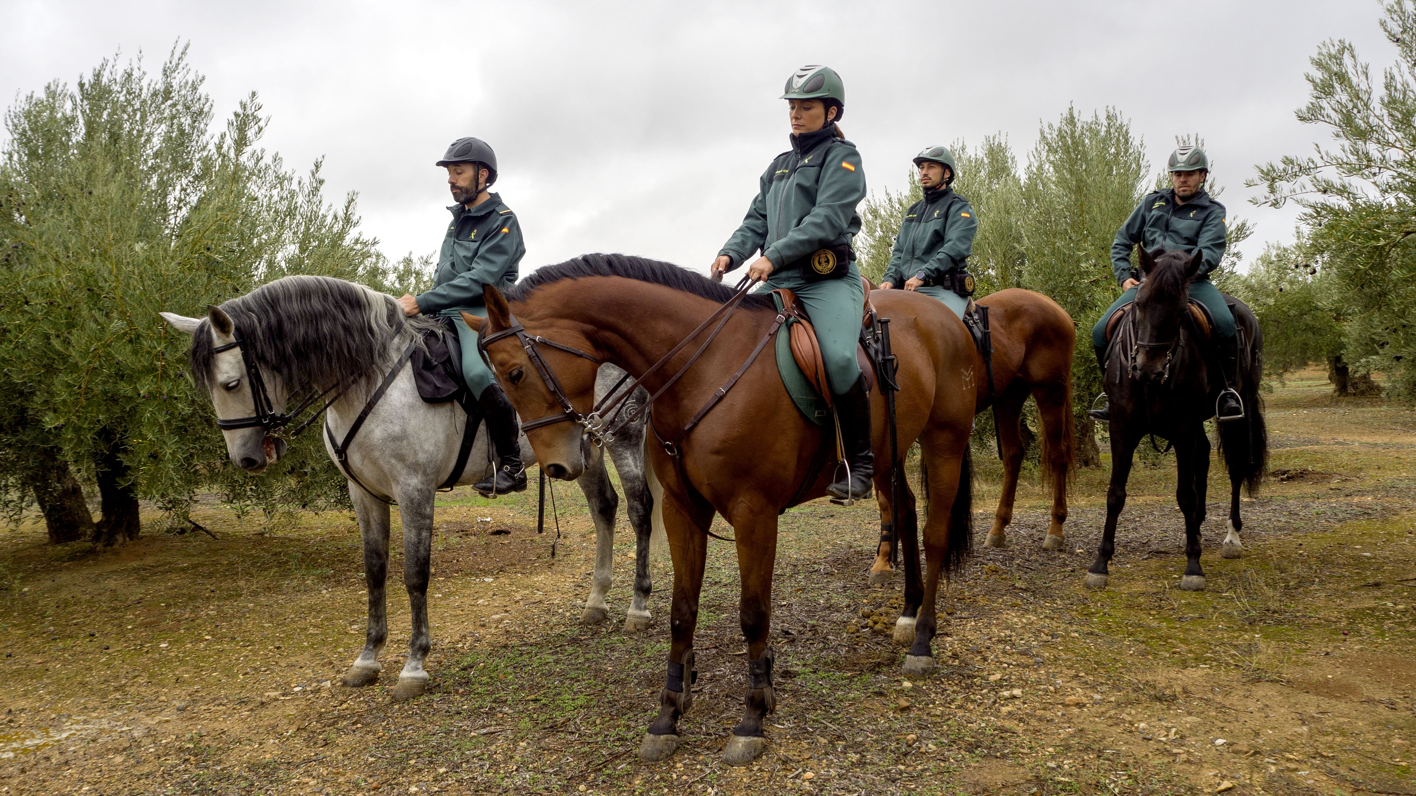 Escuadrón de Caballería desplegado por la Guardia Civil