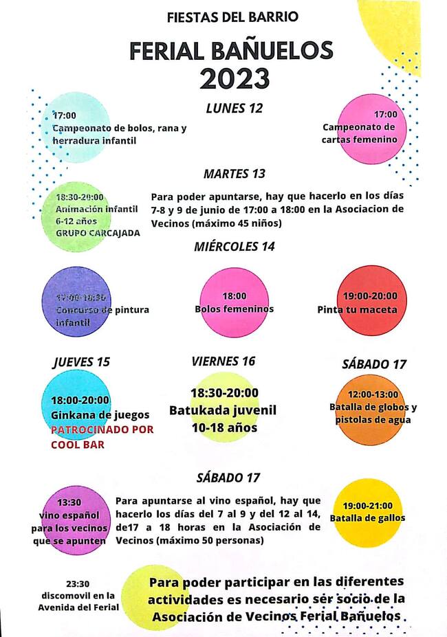 programa de actividades