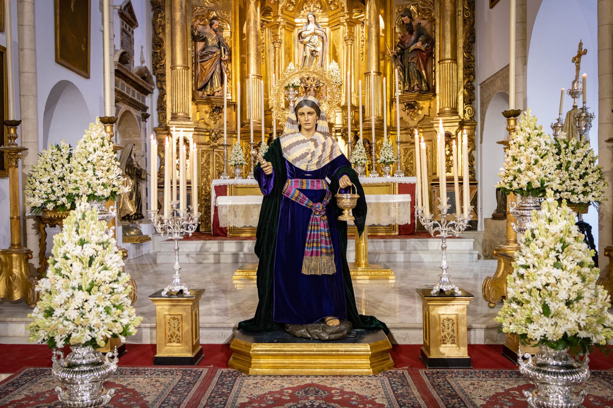 La imagen de Santa Marta durante su veneración del pasado año