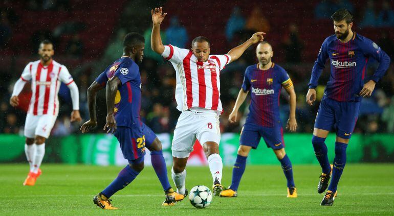 Momento del Barça - Olympiacos de la Champions 