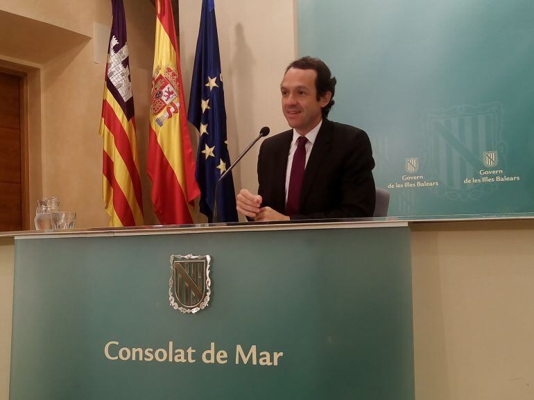 Marc Pons, portavoz del Ejecutivo, en la rueda de prensa después del Consell de Govern.