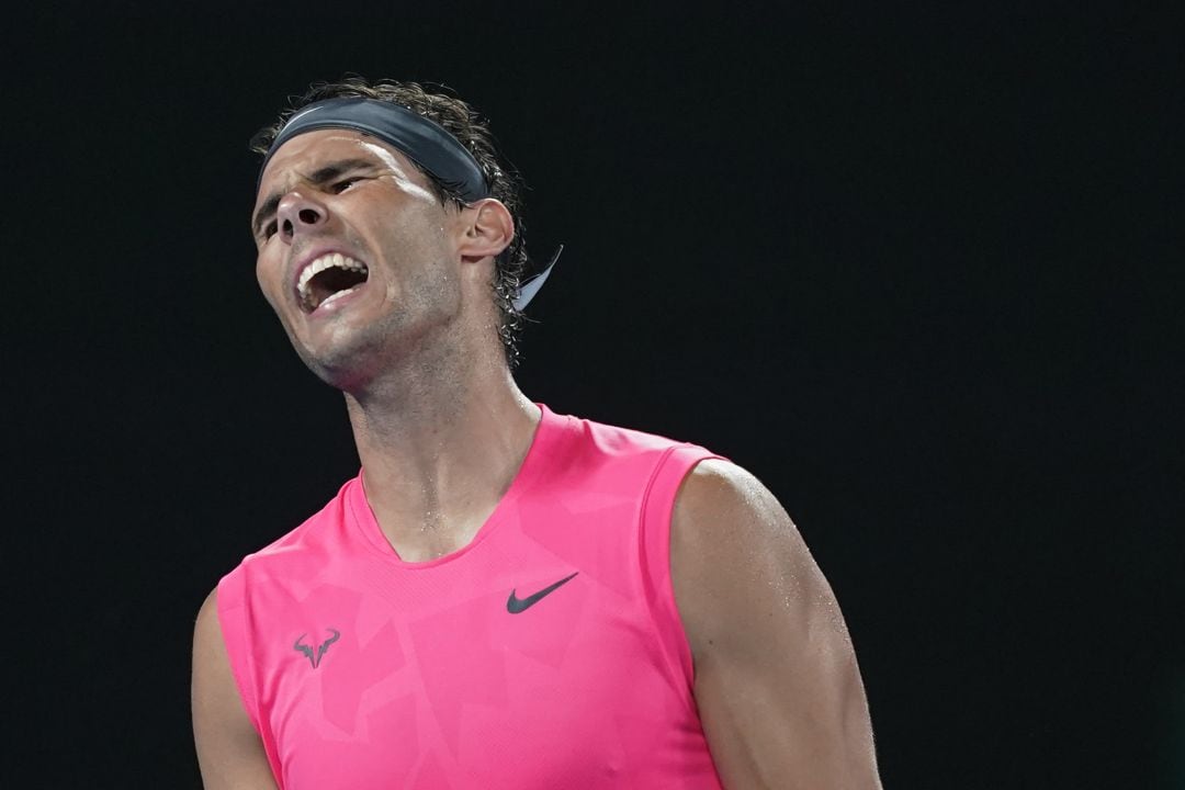 Rafa Nadal, durante su partido ante Thiem en el Open de Australia.