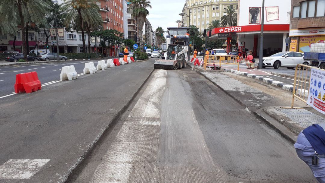 Obras de canalización del Ciclo Integral del Agua en la avenida Peris y Valero de València