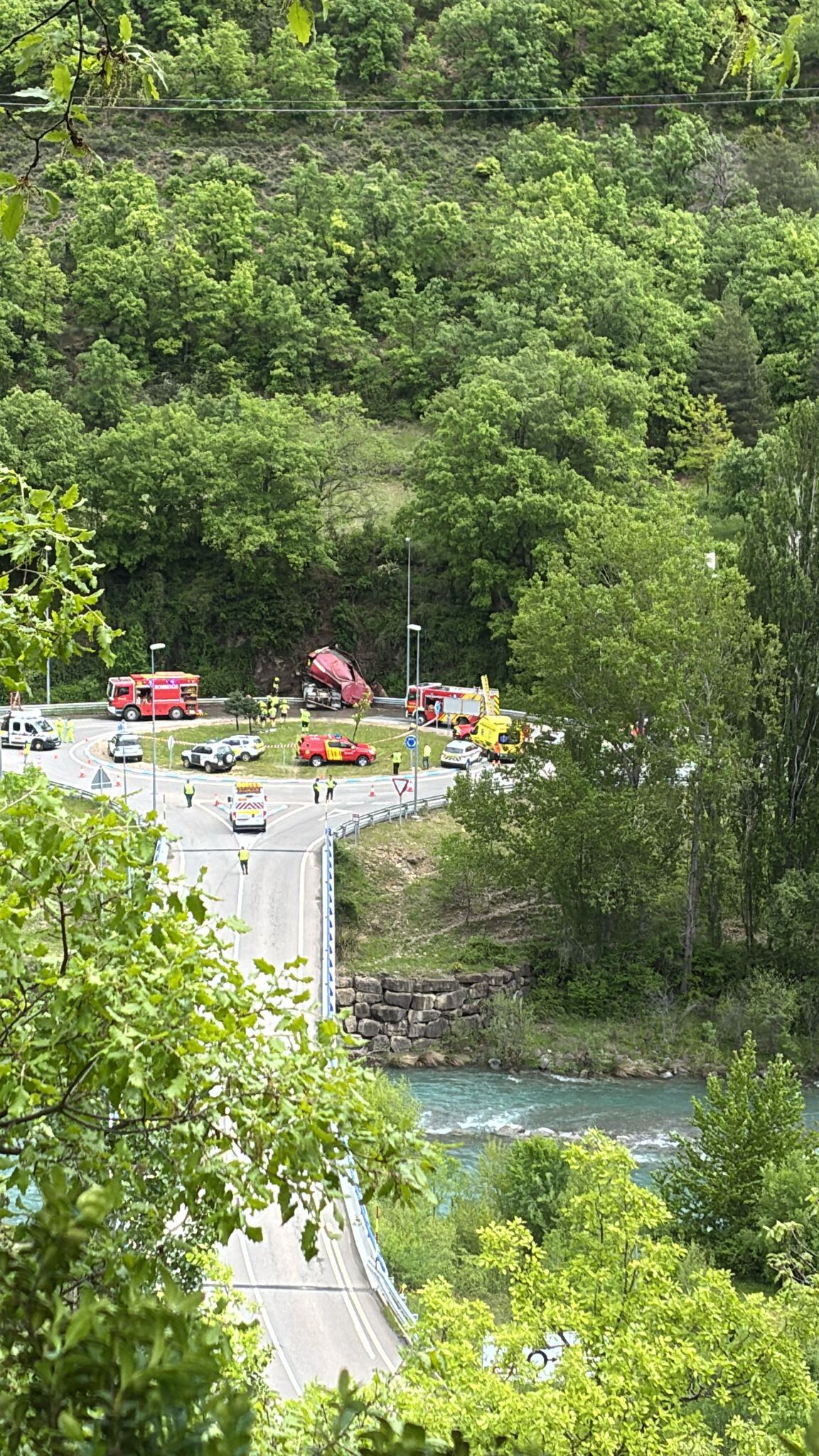 Fallecido el conductor de un camión en un accidente en Fiscal (Huesca).