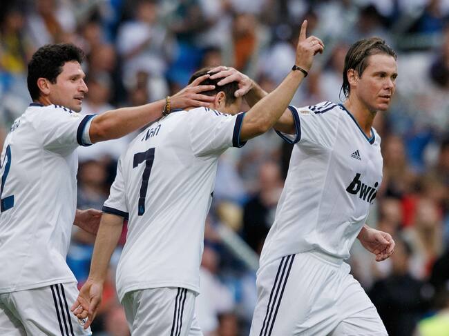 Fernando Redondo, durante un partido de leyendas con el Real Madrid
