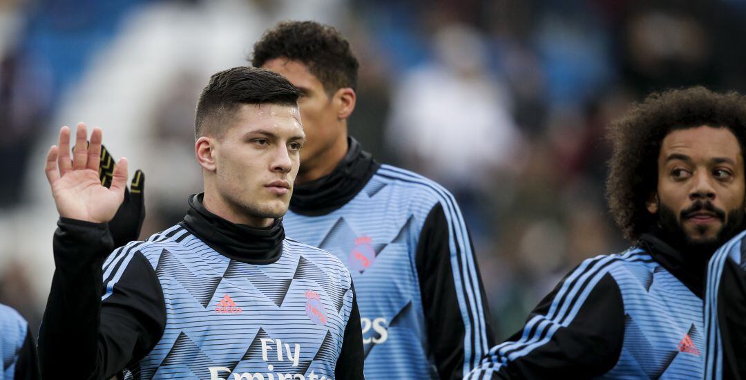 Luka Jovic, durante un entrenamiento del Real Madrid