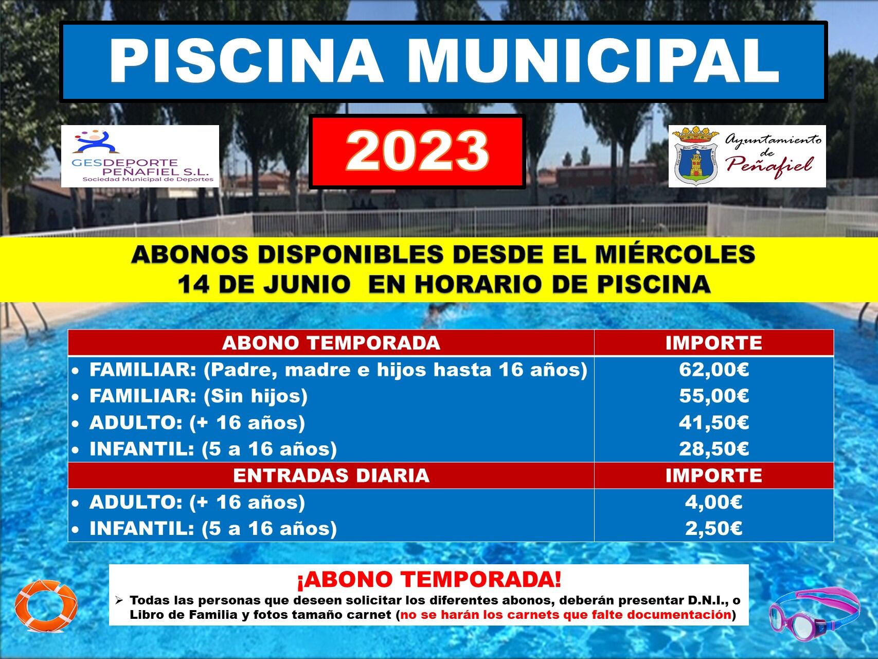 Los precios de abonos y entradas de la piscina de verano de Peñafiel