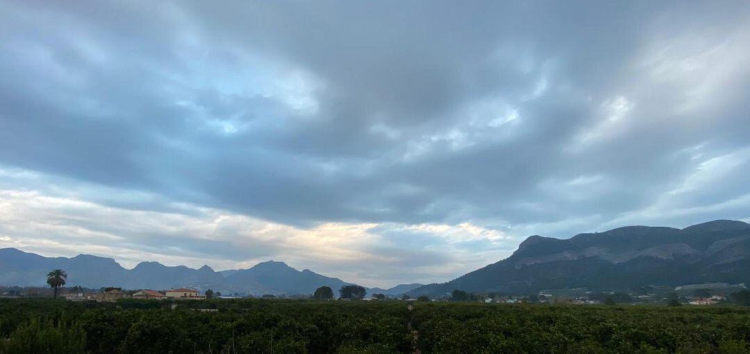 Nubes en La Safor fotografiadas desde Marxuquera