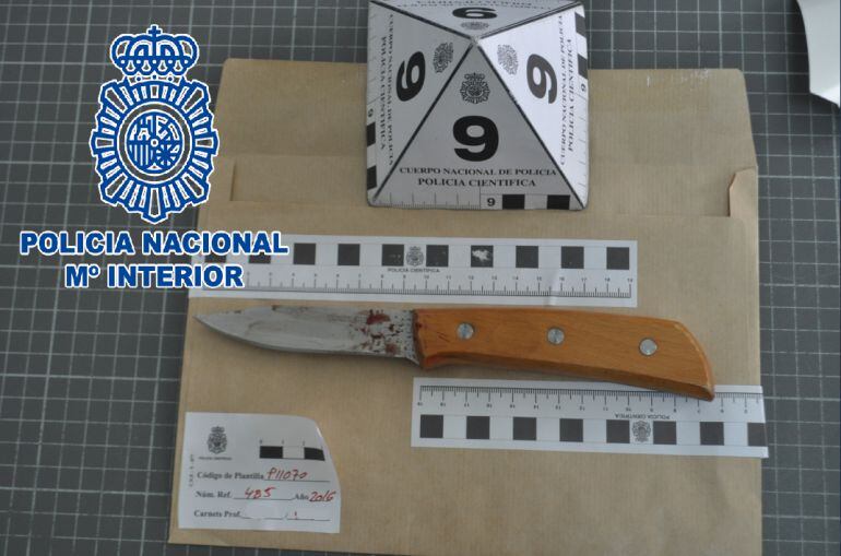 Navaja utilizada en el homicidio