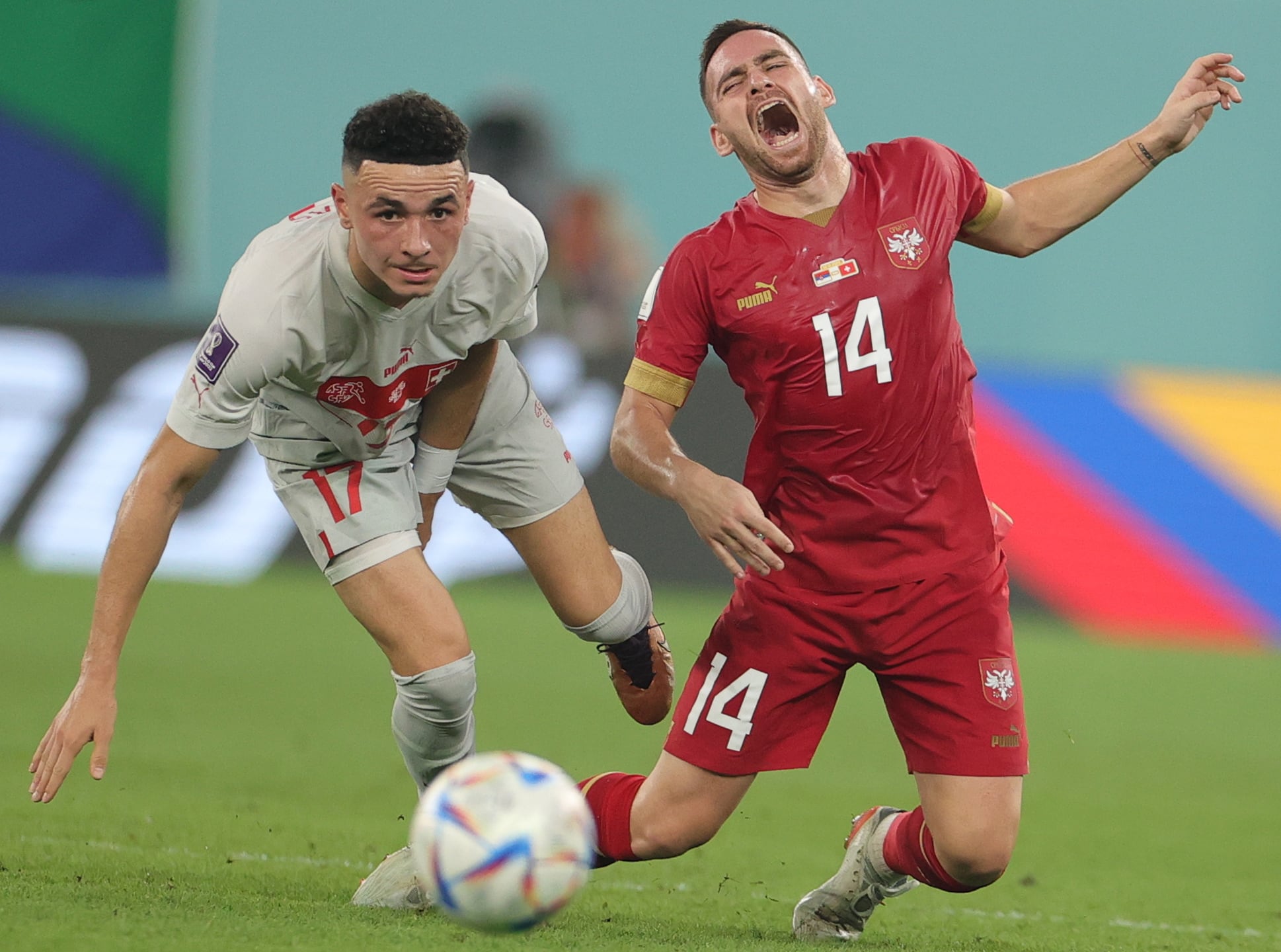 Rubén Vargas dejó el detalle del partido frente a Serbia. (Mundial de Fútbol, Suiza, Catar) EFE/EPA/Friedemann Vogel