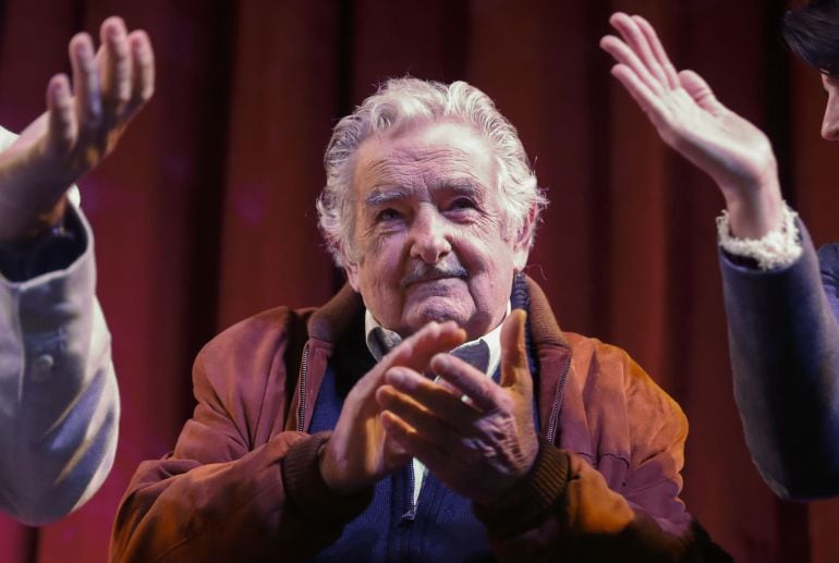 El expresidente uruguayo José Mujica en uno de sus últimos actos comop senador