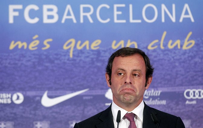 Sandro Rosell, durante su comparecencia