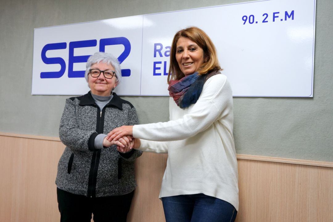 Paqui Sánchez, Pta. del Nueva Elda F. S., (I) y Susana Herrera, Pta. del C. B. Elda