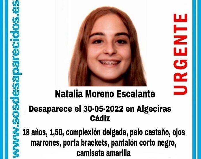 Natalia Moreno, desaparecida en Algeciras