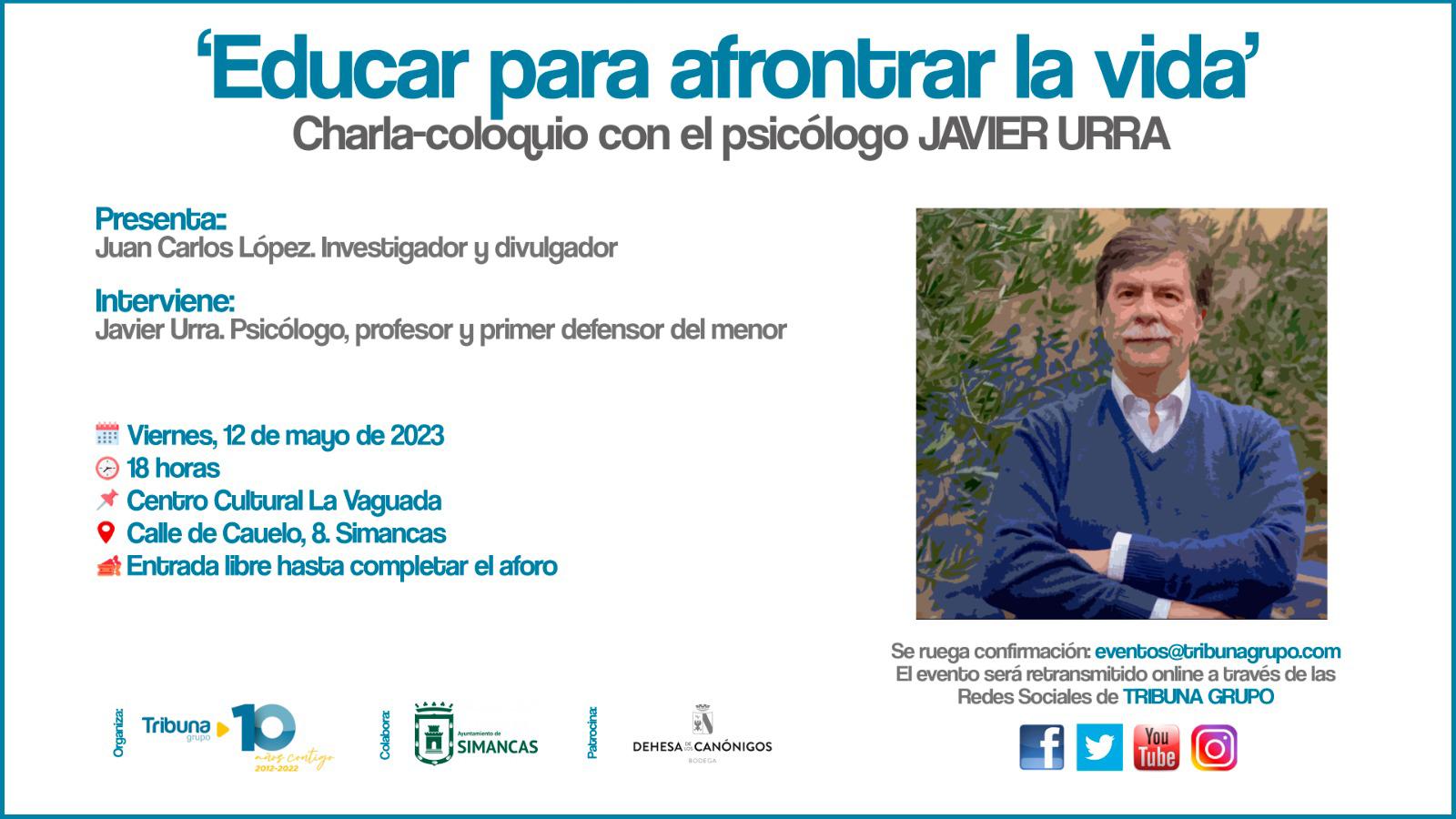 Cartel de la jornada sobre la educación con Javier Urra