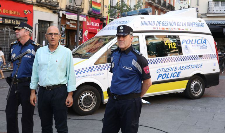 Presentación del dispositivo municipal el pasado jueves en la plaza de Chueca