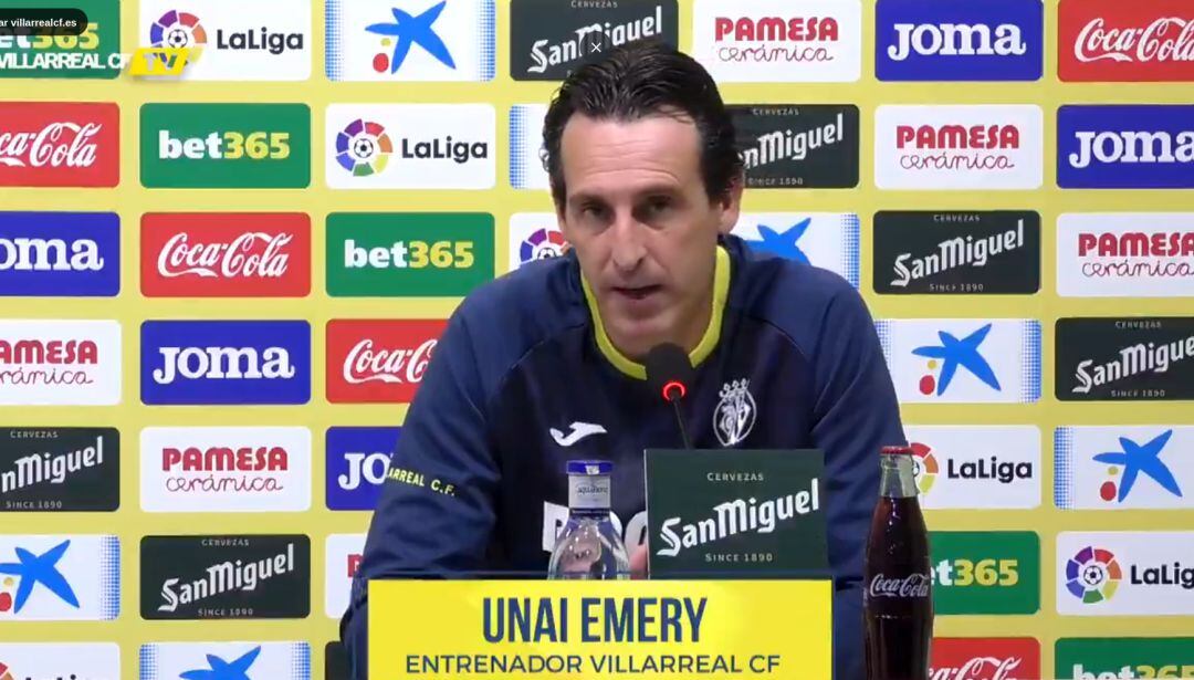 Emery en la rueda de prensa previa al partido de este domingo