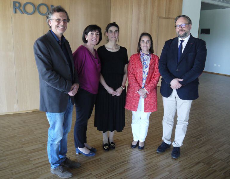 Guido Kurtz, CEO de Oncostellae; Carme Pampín, CEO GalChimia; Eldara Rodríguez, dtra I D Nanogap, Patricia Argerey, directora de GAIN, Manuel Lolo, CEO AMSLab.