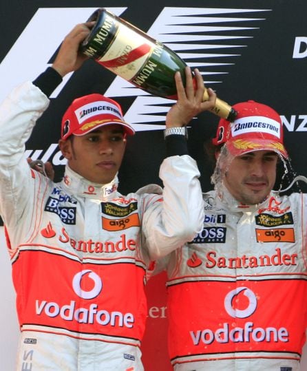 Hamilton y Alonso, en 2007.