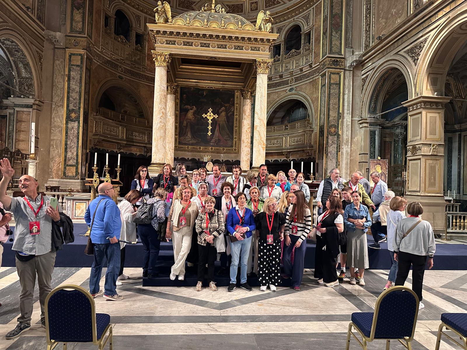 Parte de la expedición oscense en Roma