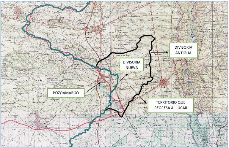 Mapa de la modificación que afecta a la comunidad de regantes La Grajuela.