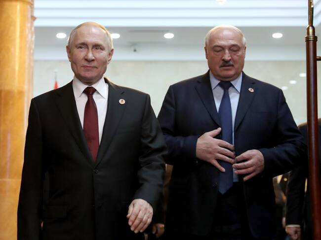 El presidente ruso junto al presidente de Bielorrusia