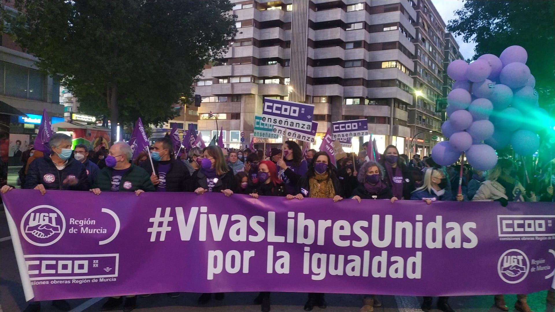 Marcha del 8M de 2022 en Murcia