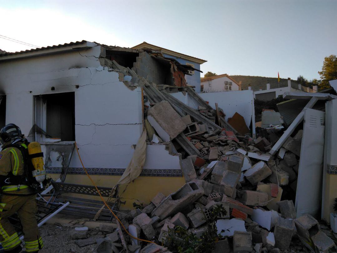 Imagen de la vivienda que se ha derrumbado en Calasparra