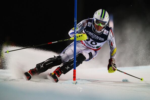 Marc Oliveras al descens de la Copa d'Europa de Val d'Isère, el gener d'enguany