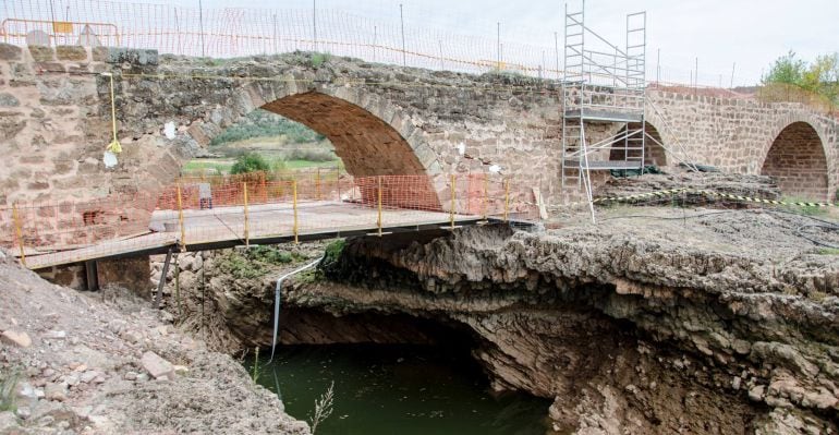 Estado actual de las obras de restauración del puente Mocho.