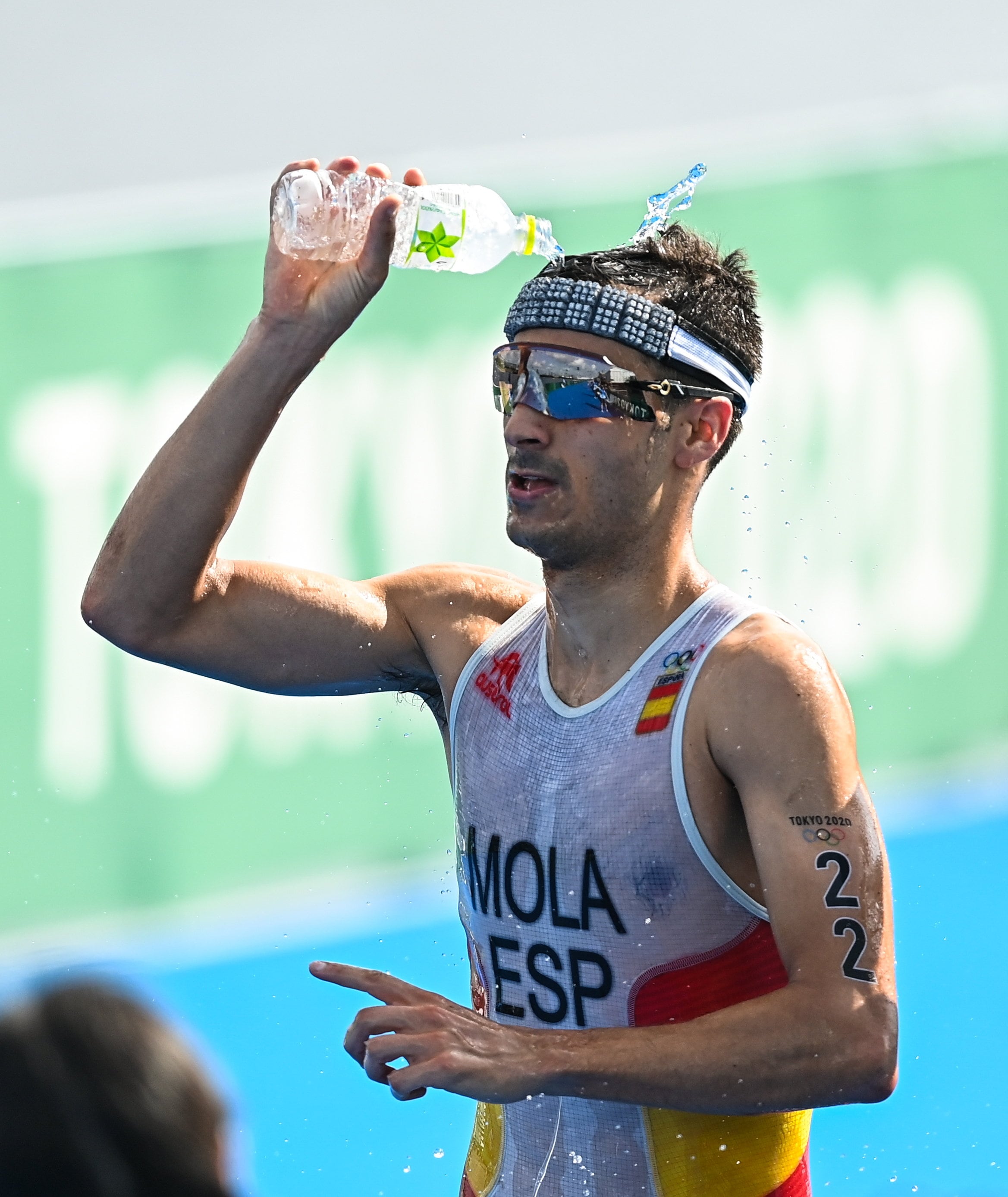 Tokyo , Japan - 26 July 2021; Mario Mola of Spain during the men's triathlon at the Odaiba Marine Park during the 2020 Tokyo Summer Olympic Games in Tokyo, Japan. (Photo By Ramsey Cardy/Sportsfile via Getty Images)