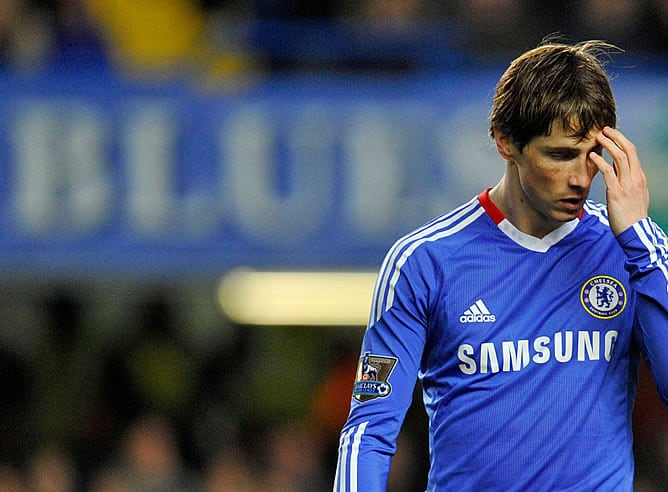 Fernando Torres, durante su debut con el Chelsea