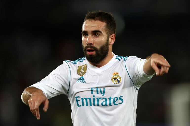 Carvajal, durante un partido con el Real Madrid