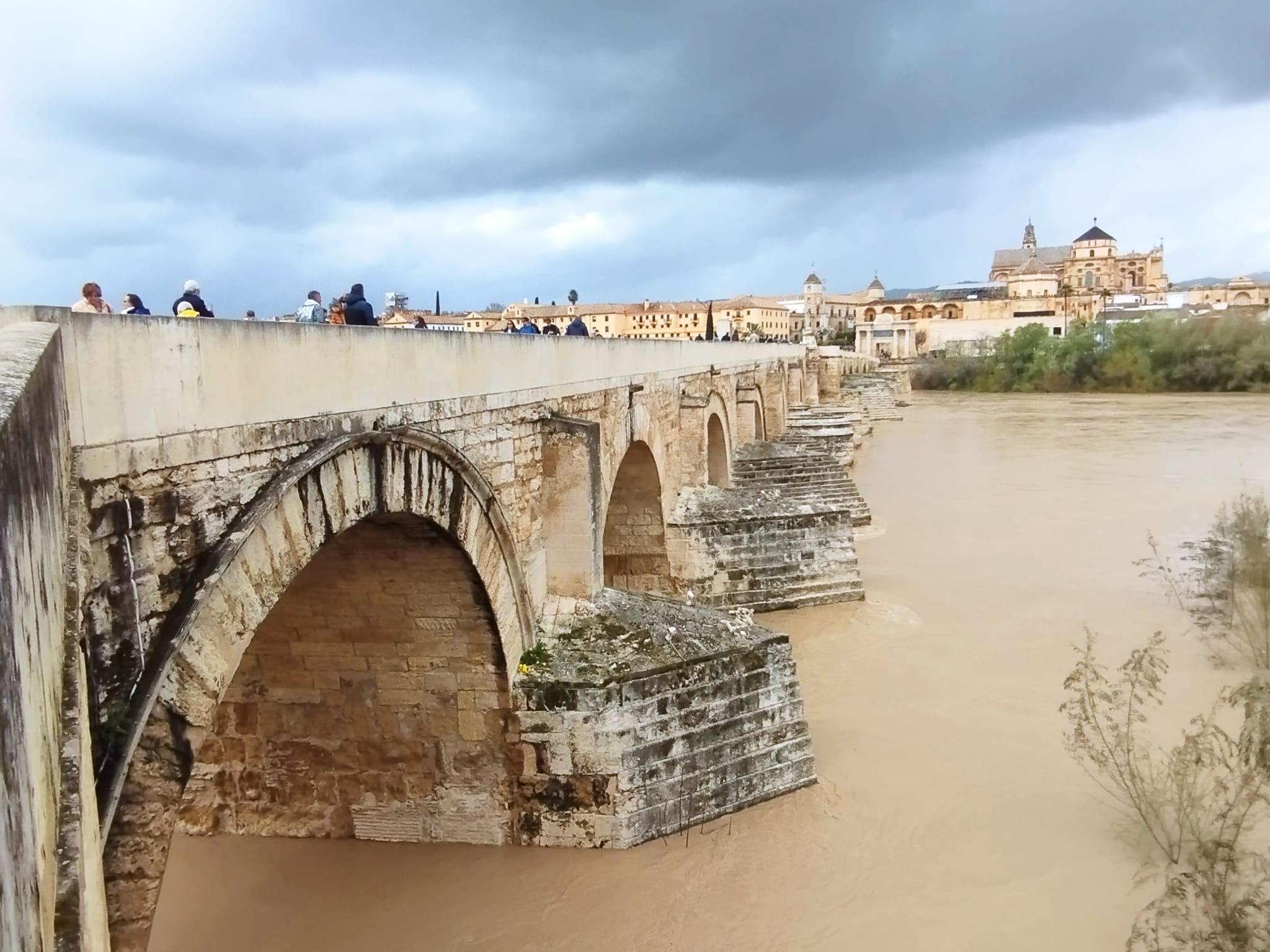 Las fuertes lluvias de los últimos días ha provocado la subida del Guadalquivir a su paso por Córdoba