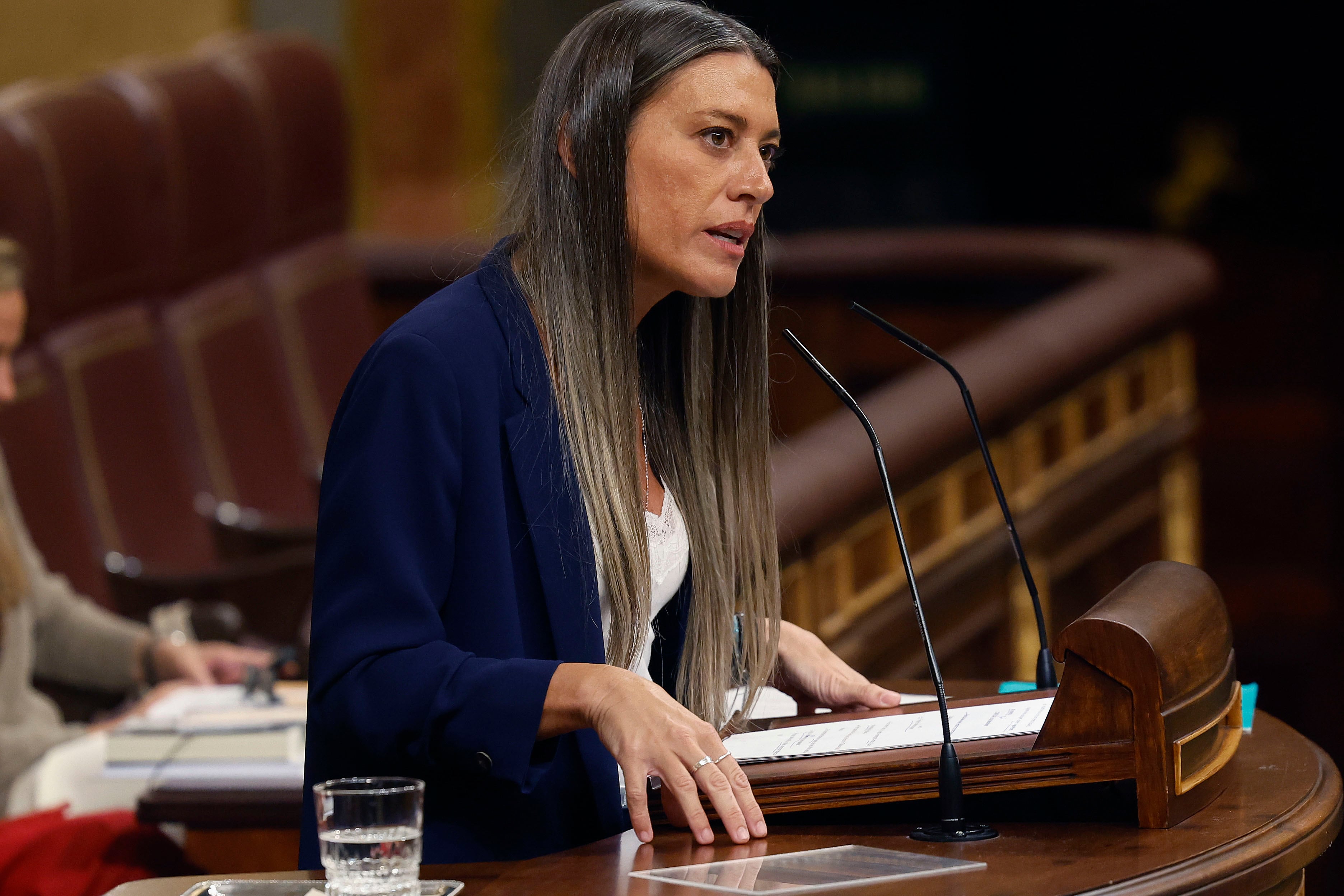 La diputada y portavoz de Junts Míriam Nogueras durante el Pleno del Congreso que se celebra este martes, en Madrid.