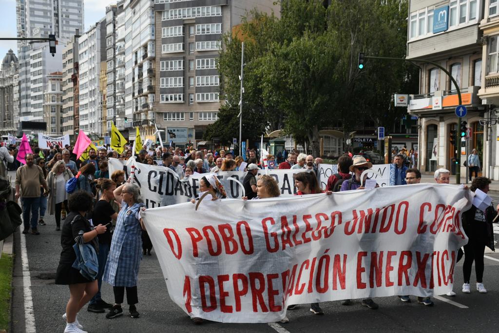 Imagen de archivo de una manifestación contra los parques eólicos en Galicia