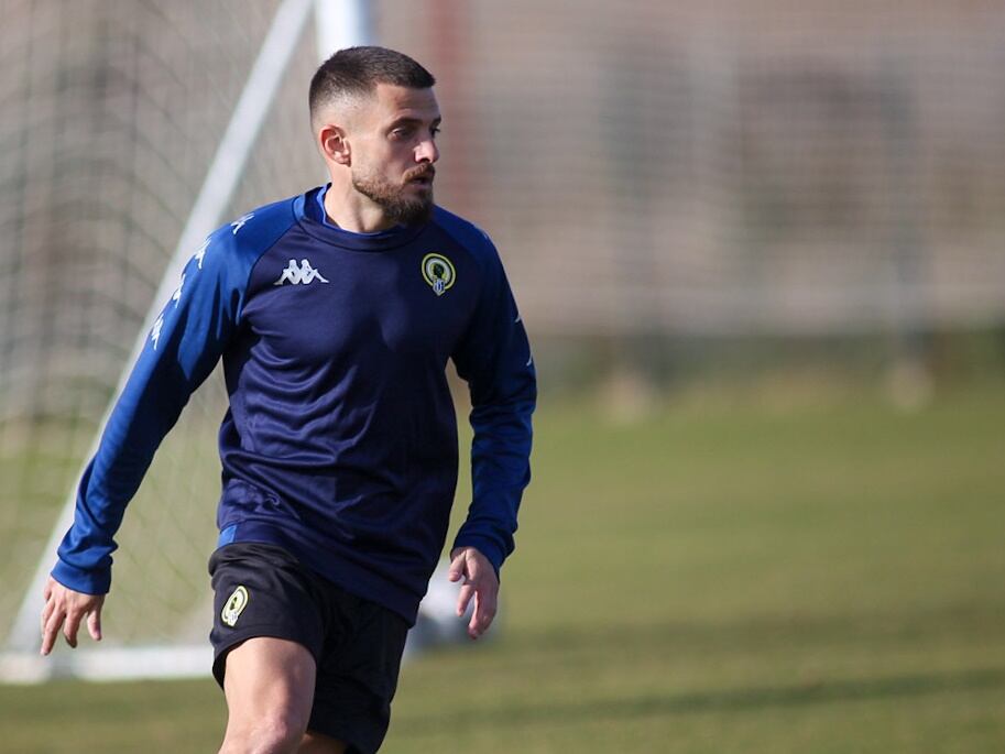 José Artiles en un entrenamiento con  el Hércules