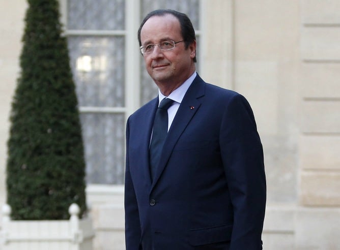 El presidente francés, François Hollande, en el palacio del Elíseo en París