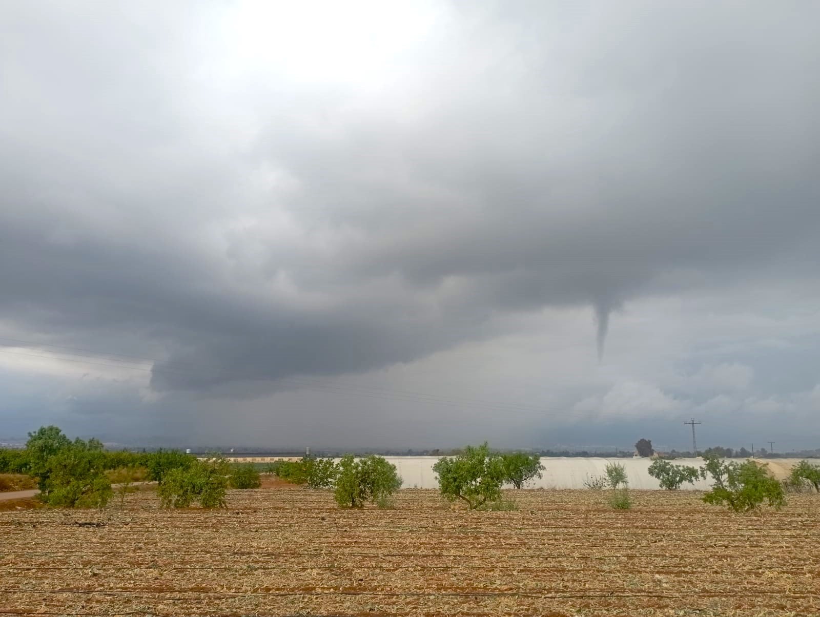 Tuba captada este lunes en el municipio de Lorca