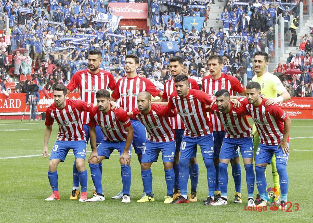 El once del Sporting en el último derbi en El Molinón