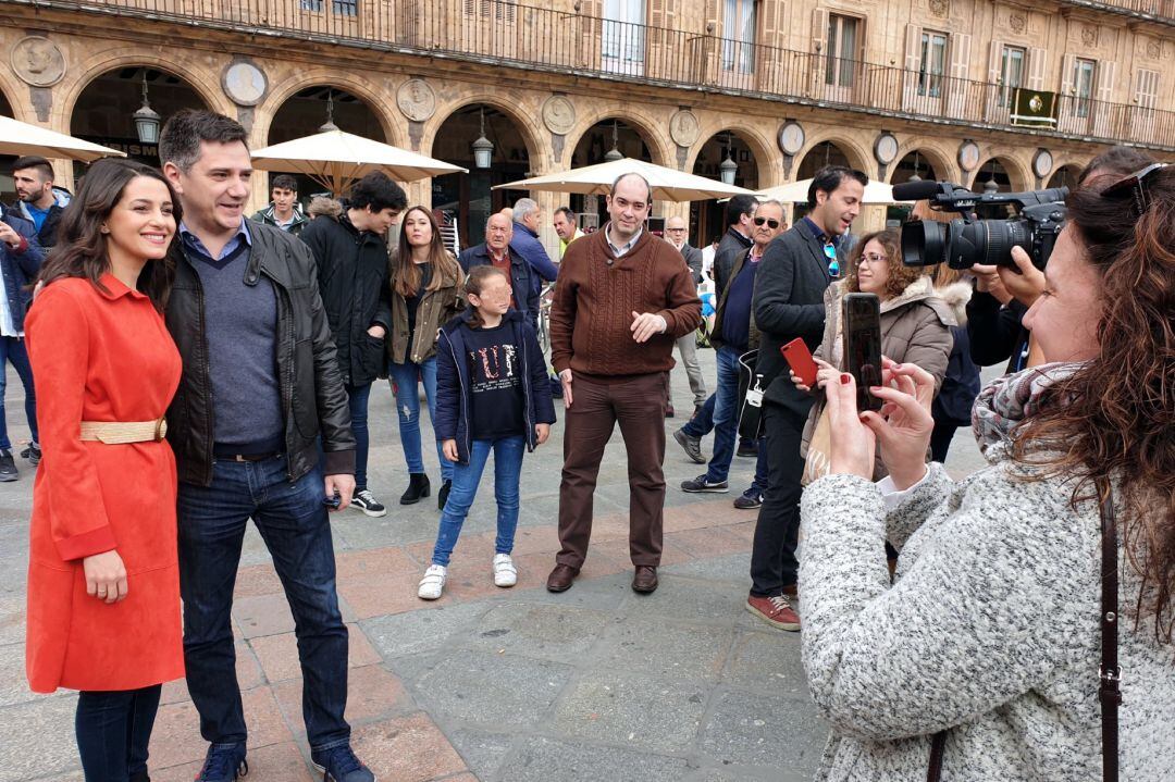 La cabeza de lista de Ciudadanos al Congreso por Barcelona, Inés Arrimadas, hoy, en Salamanca.